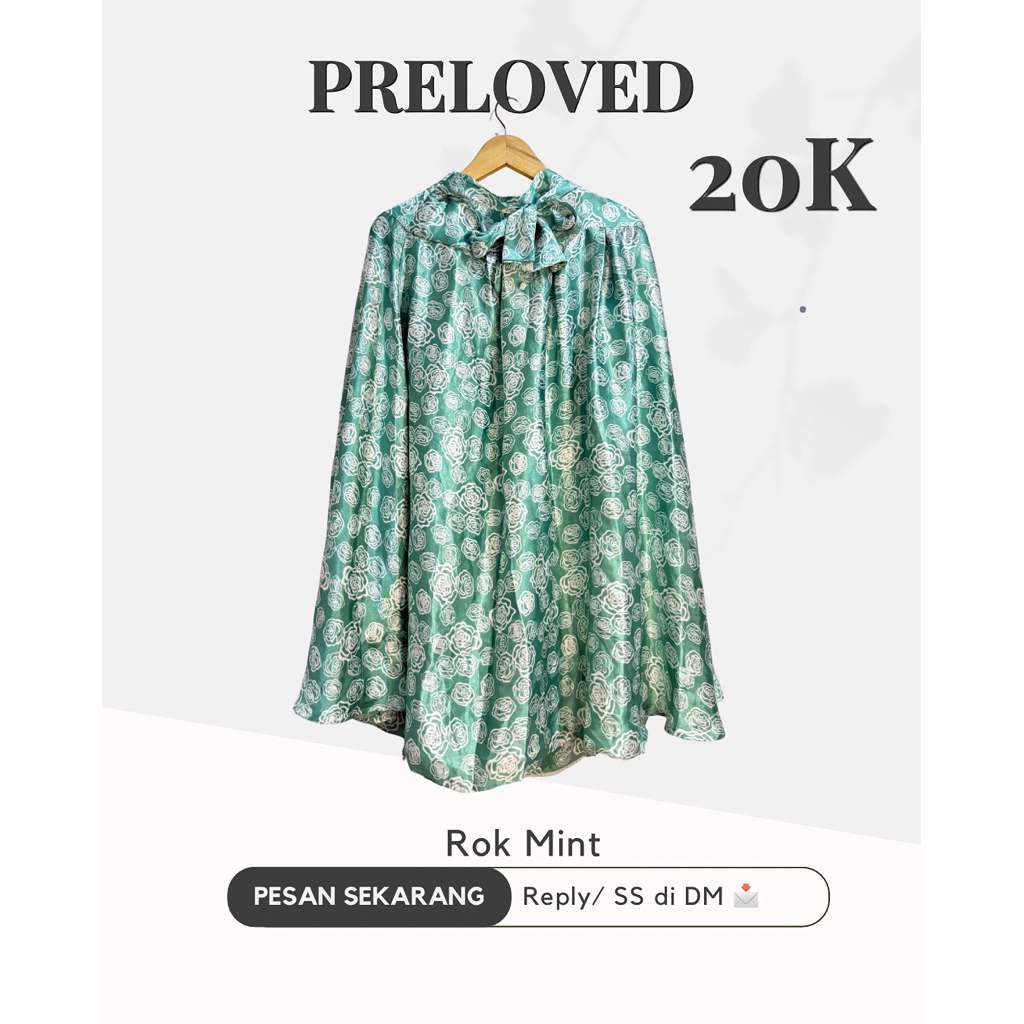 Rok motif warna mint