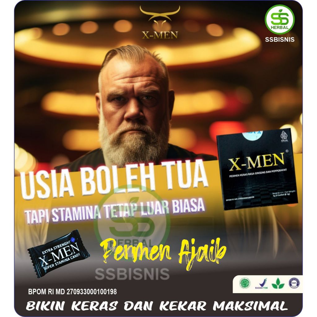Permen Xmen Original Suplemen Obat Penambah Stamina Pria Tahan Lama Ginseng