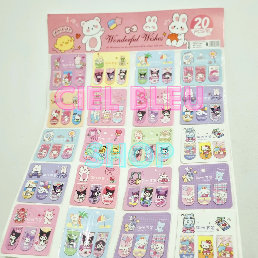 

[ 20 SET / LEMBAR ] Pembatas Buku Magnet SF Aneka Warna