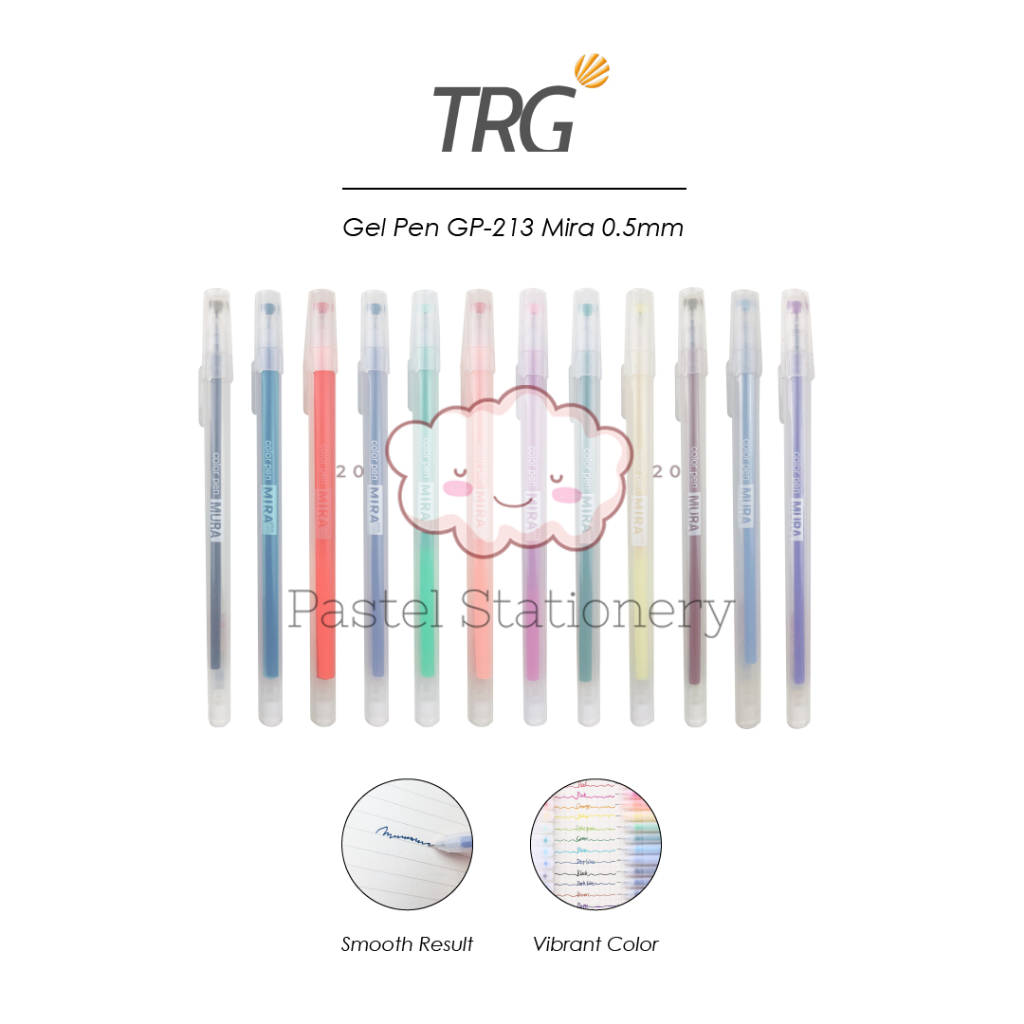 

TRG Mira Color Gel Pen GP-213 0.5mm - Pulpen Bolpen Pena Warna Warni 0,5 mm TRG
