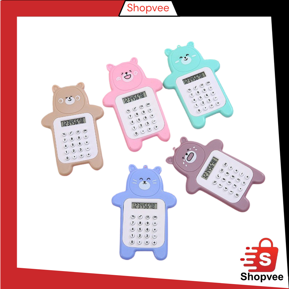 

Shopvee HL0644 Calculator Mini Portable Motif Bear Kalkulator Portable Mini Beruang Kalkulator Unik Kalkulator 8 Digit Mini Portable Kalkulator Beruang Tombol Karet Y1789