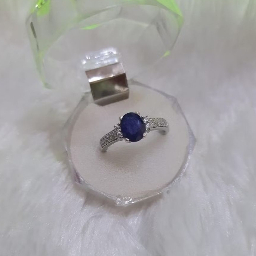 cincin perak batu safir