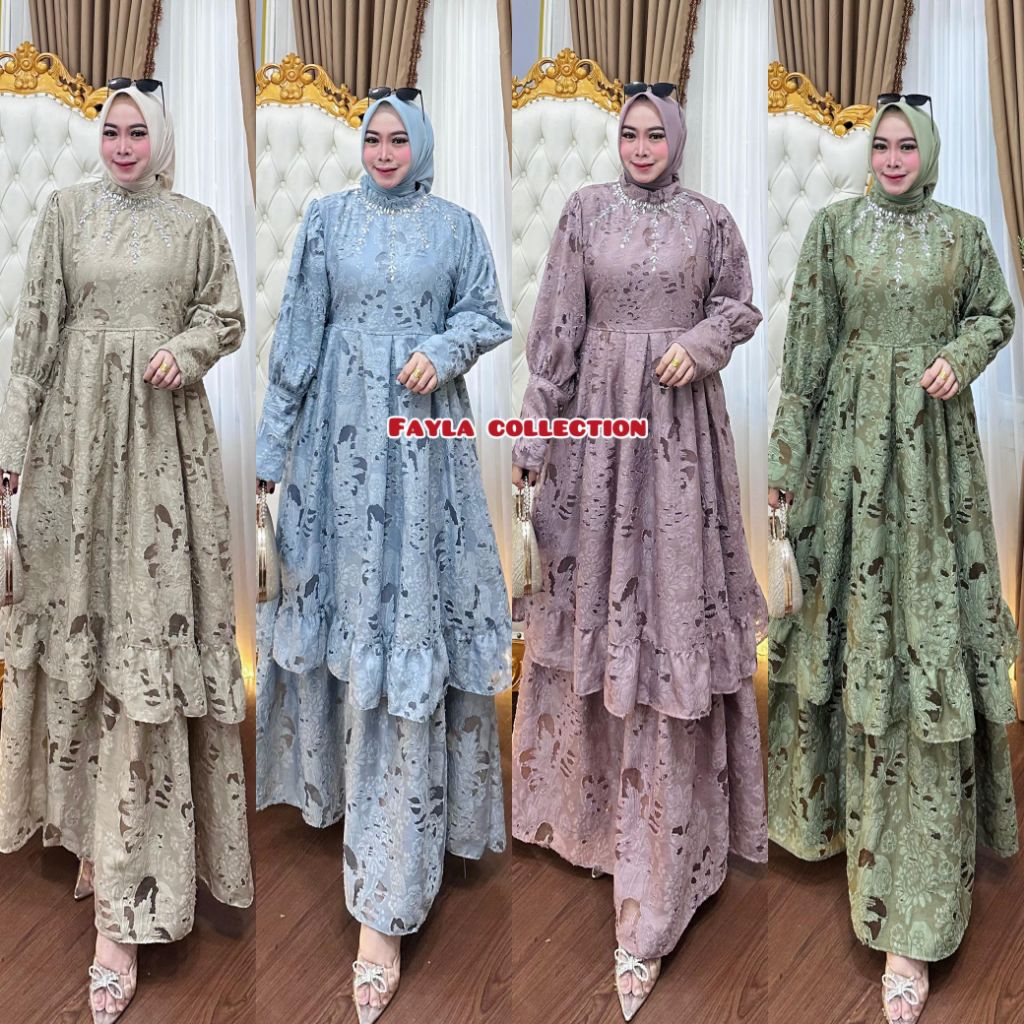 Dress Wanita Mewah JAGUAR ORGANZA PREMIUM mix Payet Umpak