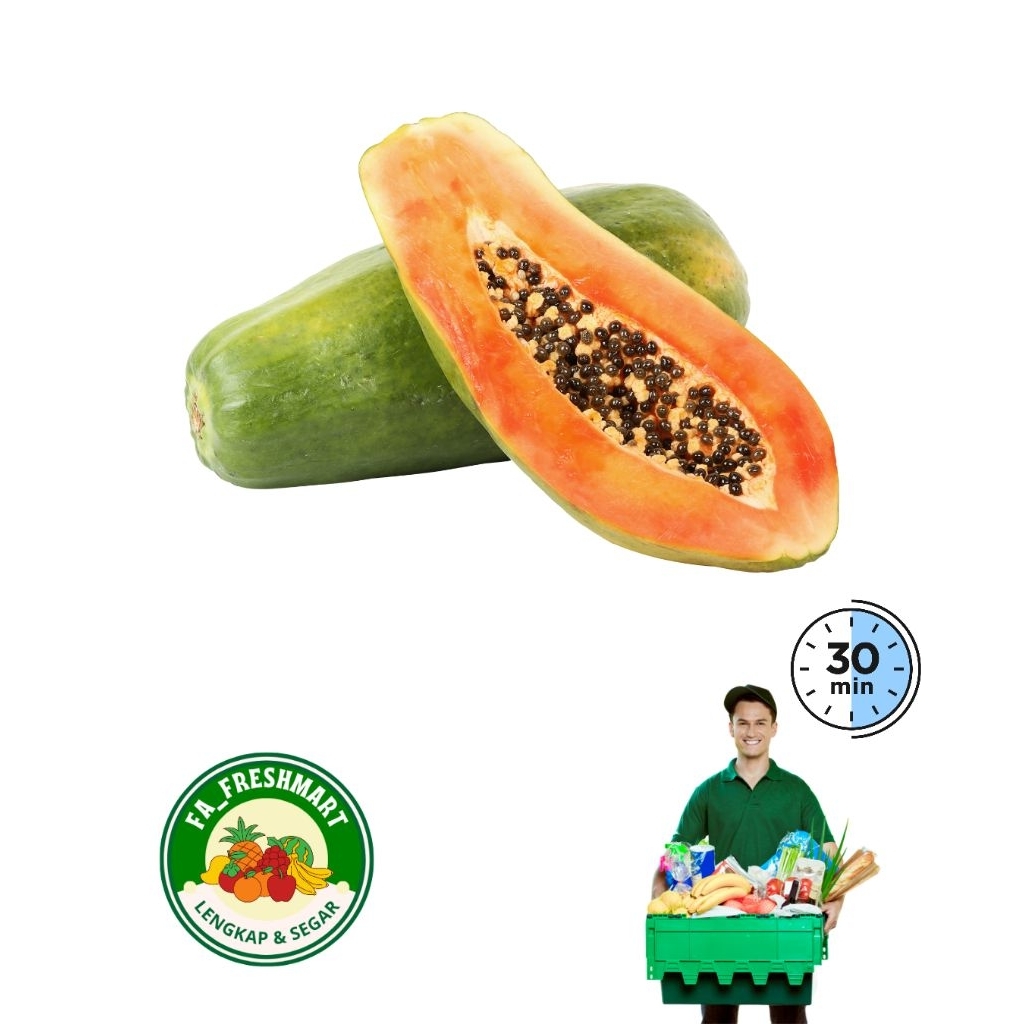 

buah pepaya ukuran sedang