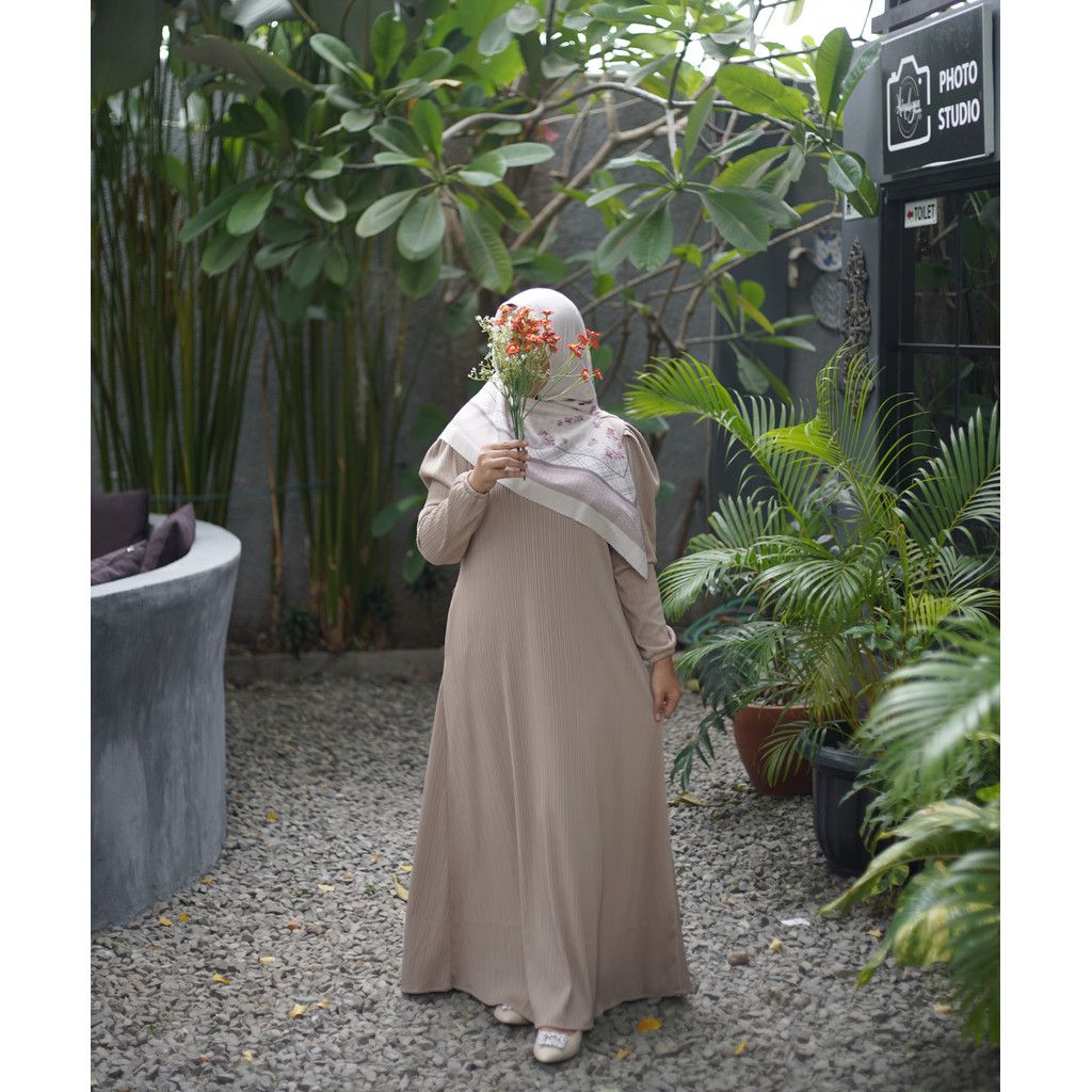 Gamis Aeri Dress Muslimah Polos Elegant By SERAFINA HIJAB | Merk Syla HIjab