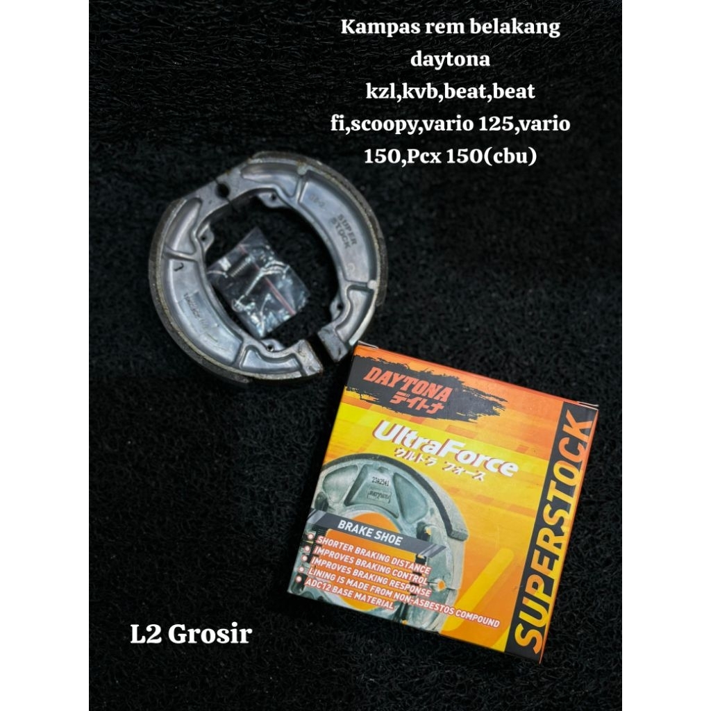 KAMPAS REM BELAKANG DAYTONA BRAKE SHOE NON ABSES  INCLUDE SPRING 06430-KWN-900