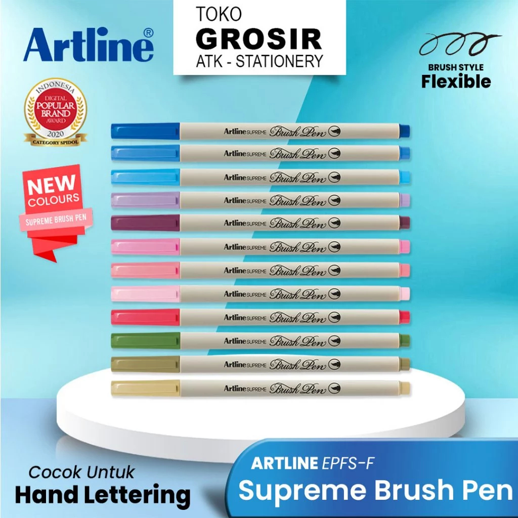 

ARTLINE New Colour EPFS-F Brush Pen Pena Kuas Warna Spidol Kaligrafi Brushpen Marker Lettering Calligraphy Fine Tip EPFS F 2