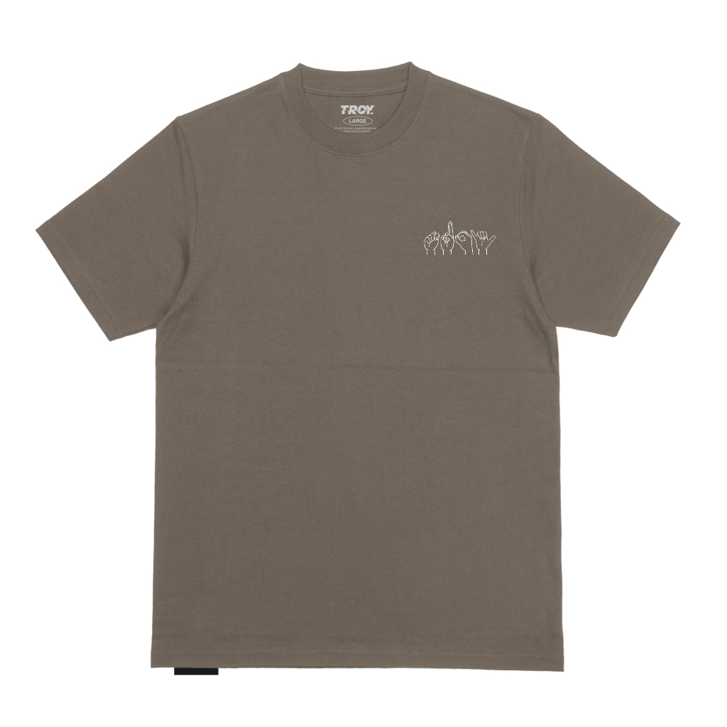 Troy Company Tshirt Maple Brown Sign Language - Kaos Lengan Pendek Kaos Coklat Maple MTD 3198