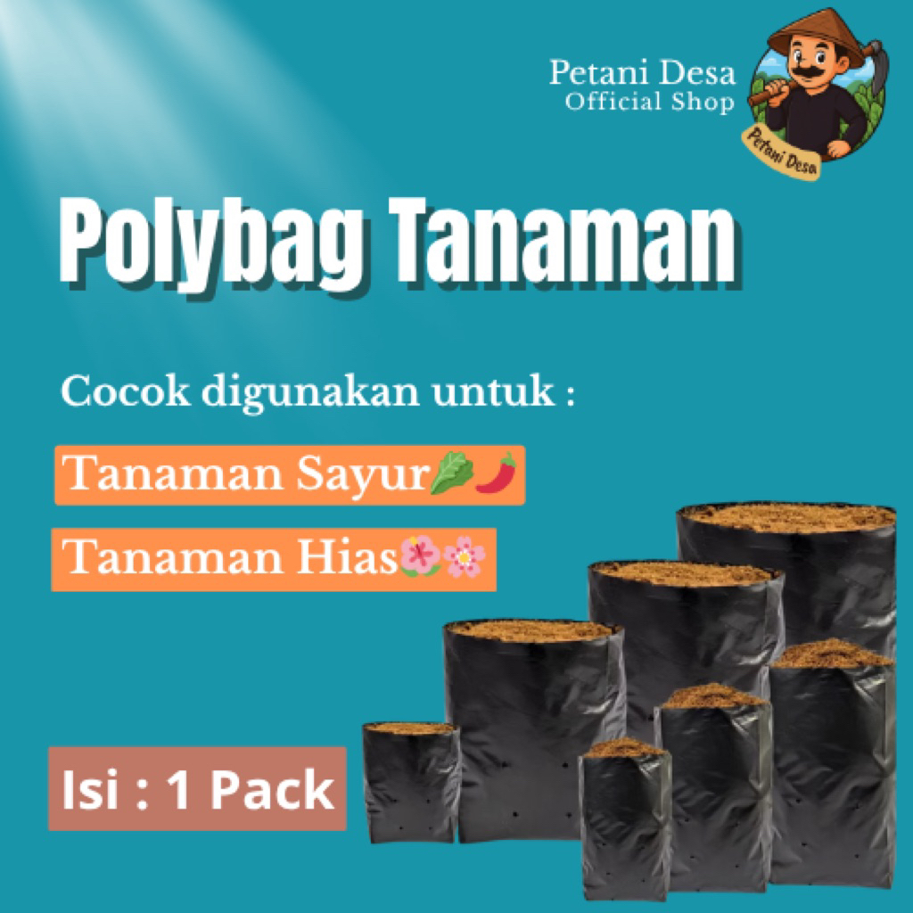 Polybag Ukuran 25 x 25 Tanaman Sayur Hias Berkebun 1 Pack Termurah
