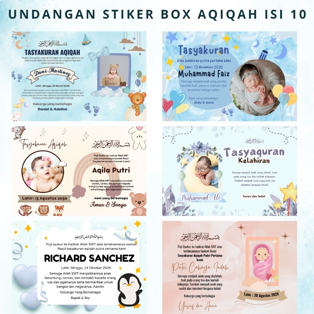 

Stiker Aqiqah Bayi Custom Nama | Full Color | Cetak Langsung Jadi isi 10