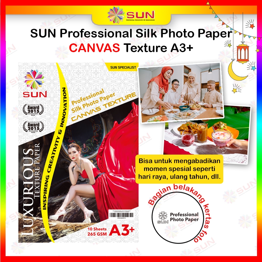 Kertas Foto Doff Silky Texture A3, A3+ A3 Plus Kulit Jeruk - SUN Professional Photo Paper 265 gram G