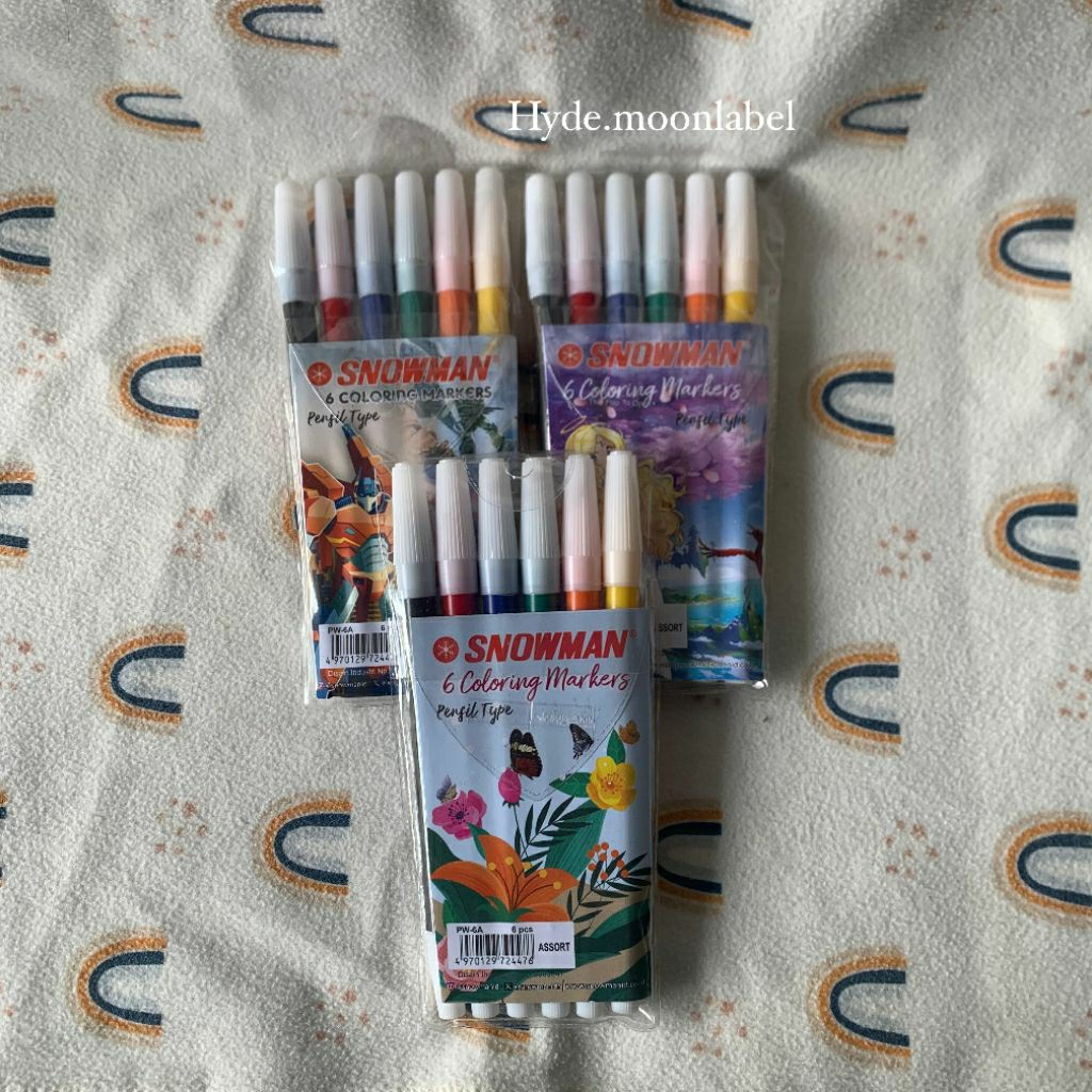 

[Hyde] Spidol SNOWMAN 6 Set Warna Warni Pastel PW-6A Marker