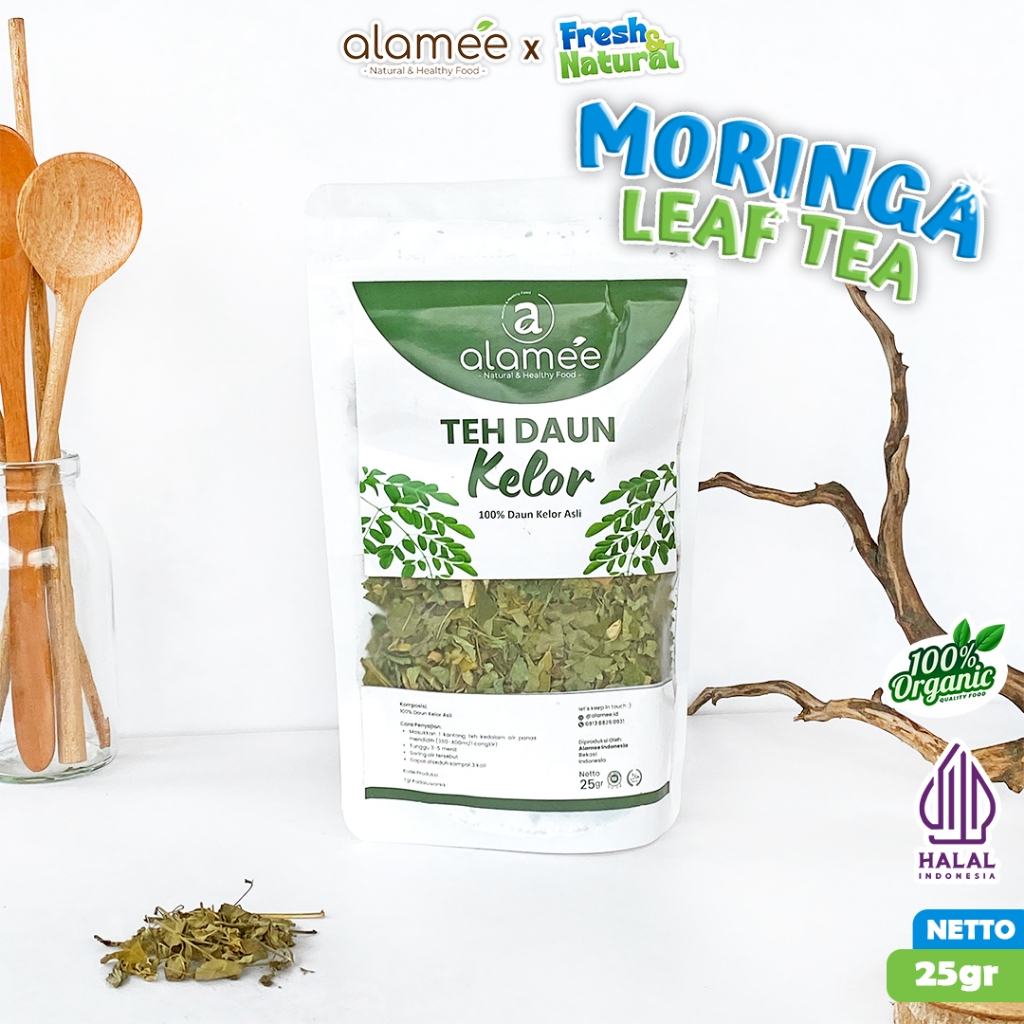 

Teh Daun Kelor Tea Bunga Herbal Alami Organic Natural Non Msg Siap Seduh 25gr fresh and natural