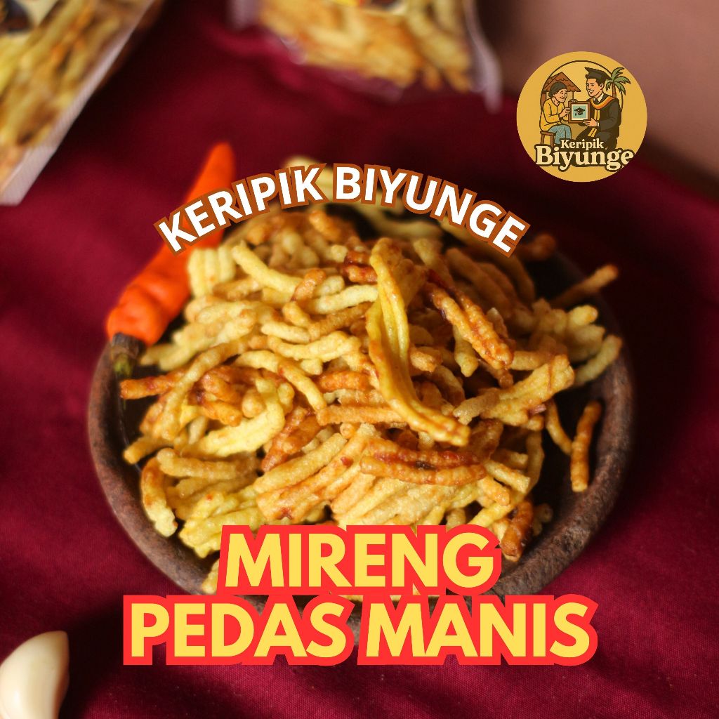 

KERIPIK MIRENG BIYUNGE RENYAH,GURIH DAN KRIUK PEDAS MANIS