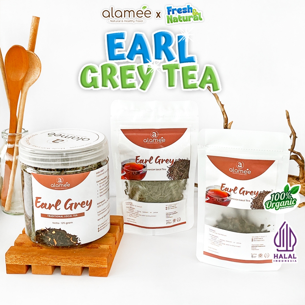

ALAMEE Teh Bunga Earl Grey Black Tea Alami Organik Dried Leaf fresh and natural