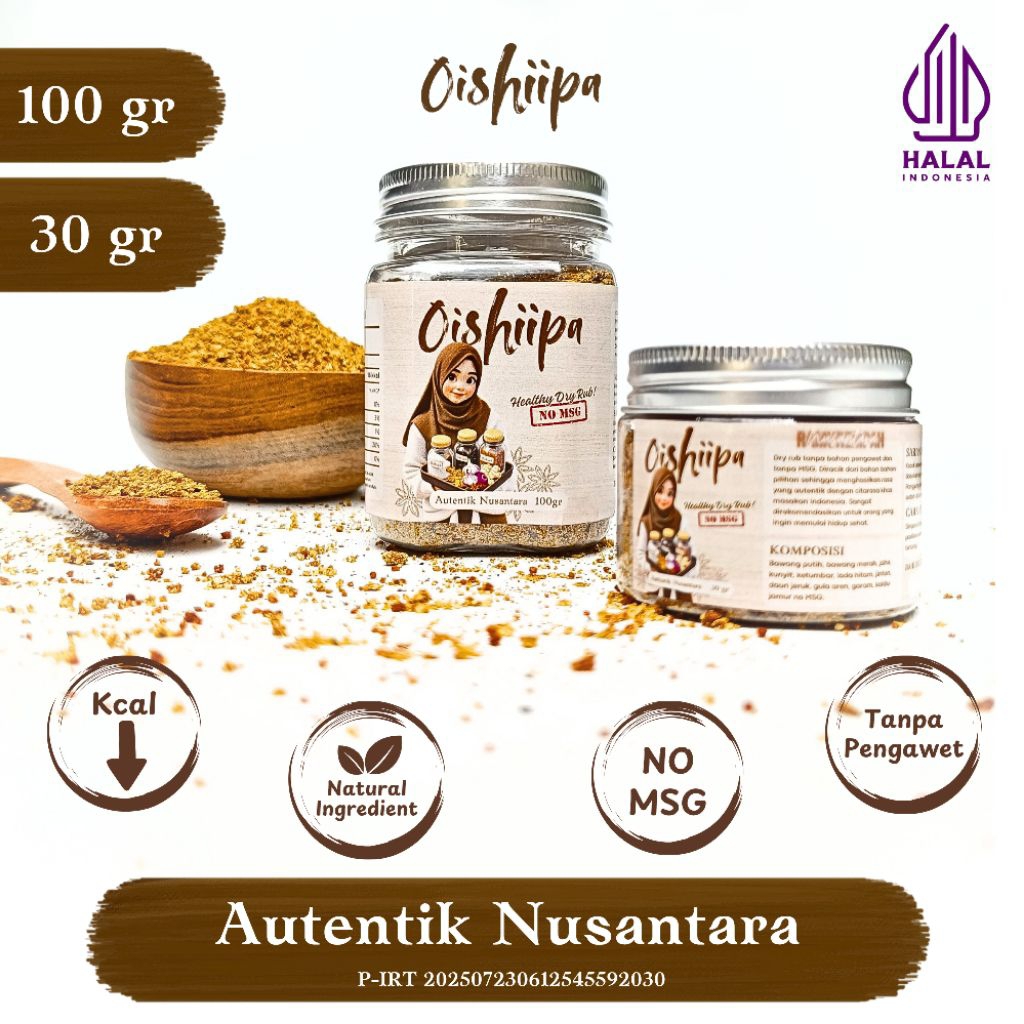 

DRY RUB HEALTHY DRY RUB BUMBU MARINASI NON MSG RASA AUTENTIK NUSANTARA 100GRAM 30GRAM