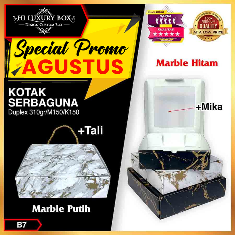 

Kotak Kado Baju - Kotak Mika Marble - Kotak Souvenir - 22x22x6 - B7