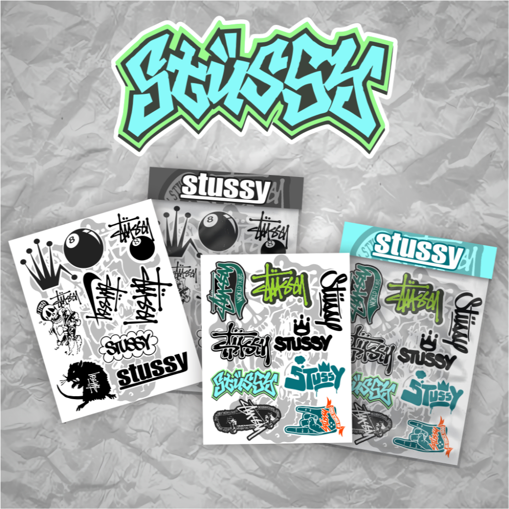 

Stiker Premium Logo Brand Stussy Aesthetic Vinyl Laminasy Glossy