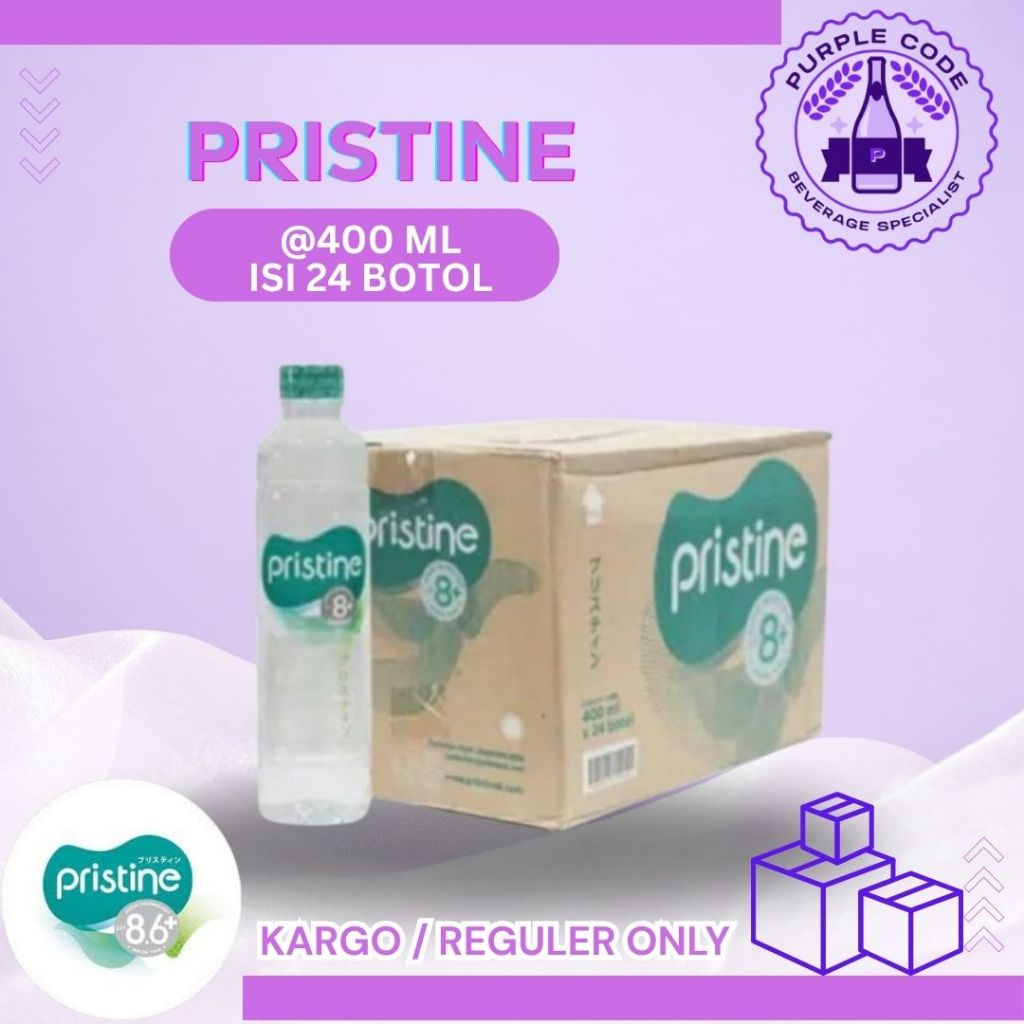 

(KARGO/ REGULER) PRISTINE 400ml DUS Isi 24 BOTOL Per Karton - READY AQUA, LEMINERALE, CLEO, CRYSTALIN, VIT Air Minum Kemasan Botol Kardus