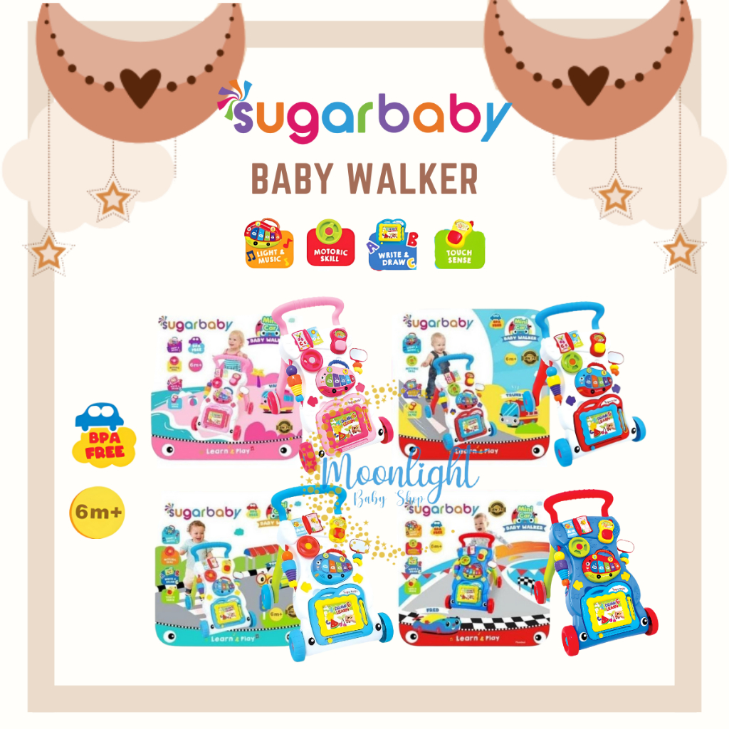 Sugar Baby | Mastela Mini Car FREE BUBBLE Push Baby Walker