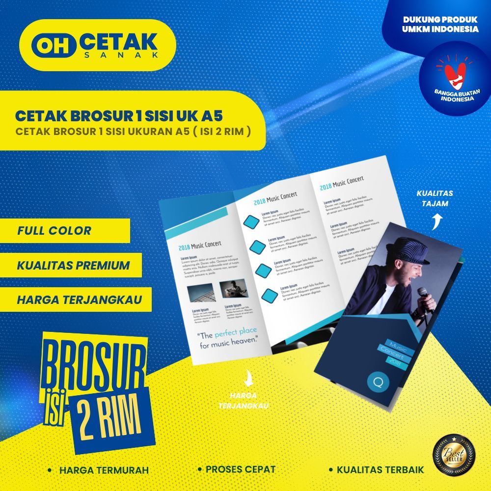 

Cetak Brosur A5 Satu Sisi – 2 Rim (1000 Lembar) Harga Ekonomis!