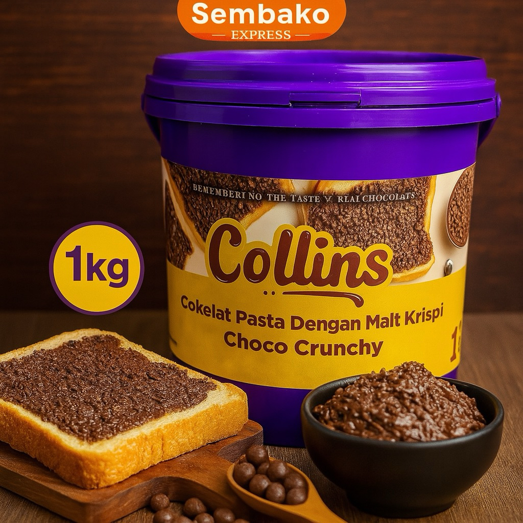 

Collins Choco Crunchy 1 Kg – Cokelat Pasta dengan Malt Krispi