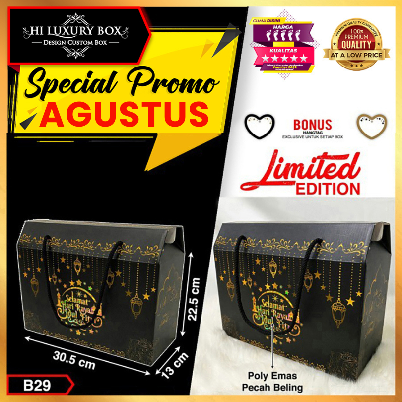 

Kotak Lebaran|Idul Fitri||Gable|Kue|Kado|Box|Packaging|30.5X13X23|B29