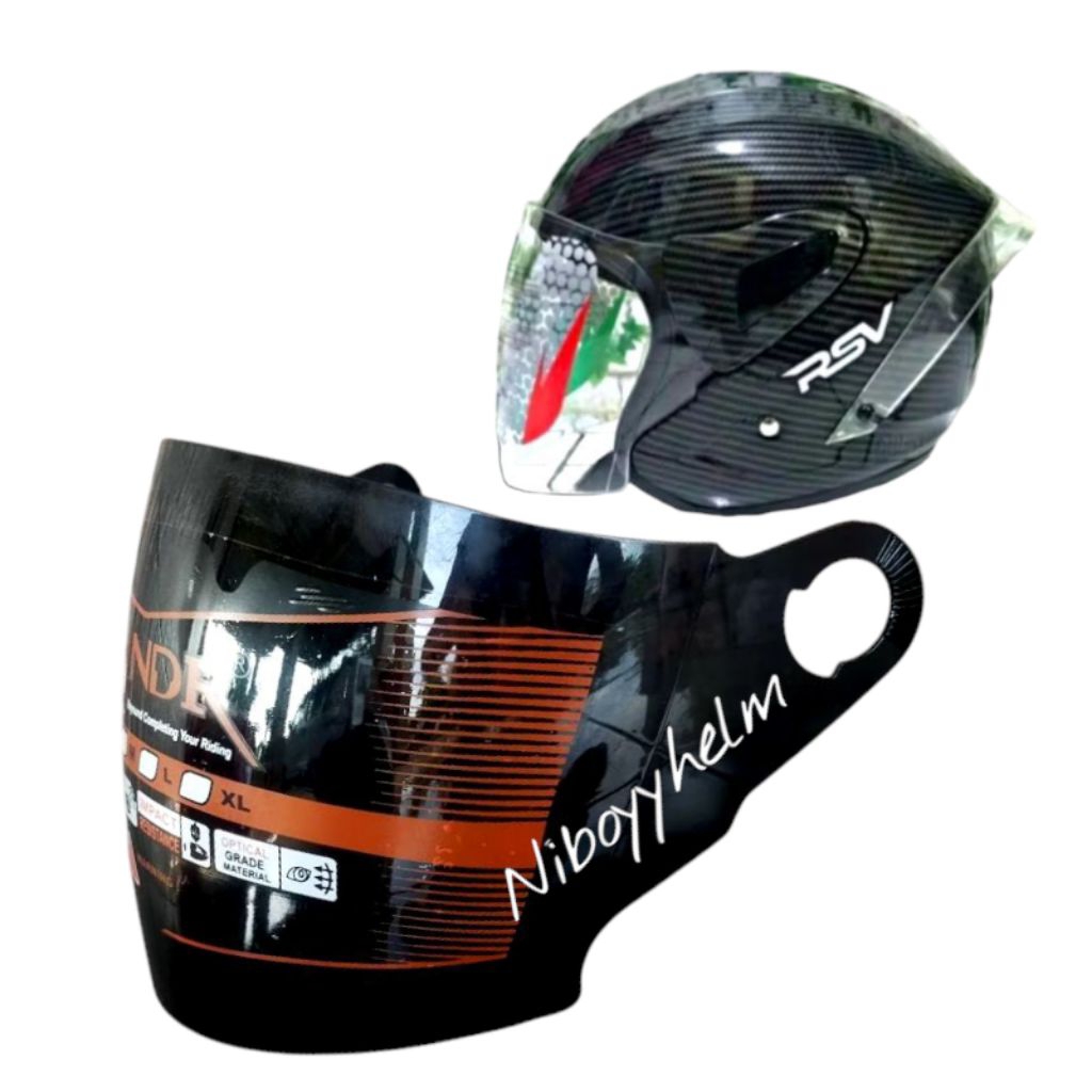 (NDR-1) Kaca Helm RSV Windtail  Carbon All Varian || Visor helm RSV Motorcycle