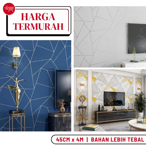 [Bisa COD] Stiker Dinding Ruang Tamu Walpaper Dapur Wallpaper Dinding Motif Keramik Walpaper Keramik