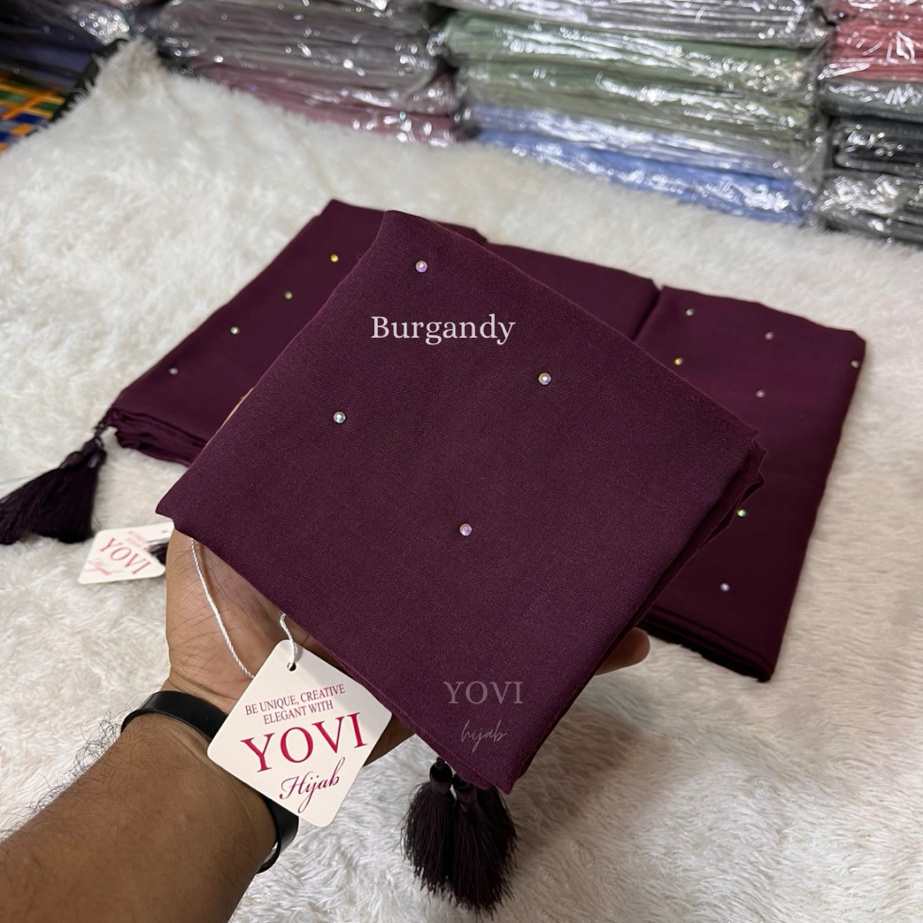 Jilbab Segiempat Paris Jadul Tasel Premium Payet Tabur Swarovski // Hijab Segi Empat Payet Tabur