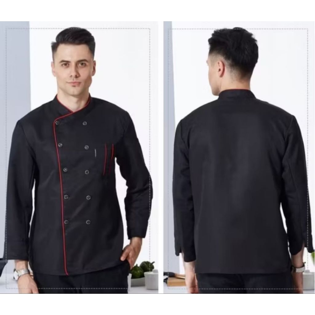Baju seragam chef koki jacket chef lengan panjang &lengan pendek unisex pria wanita