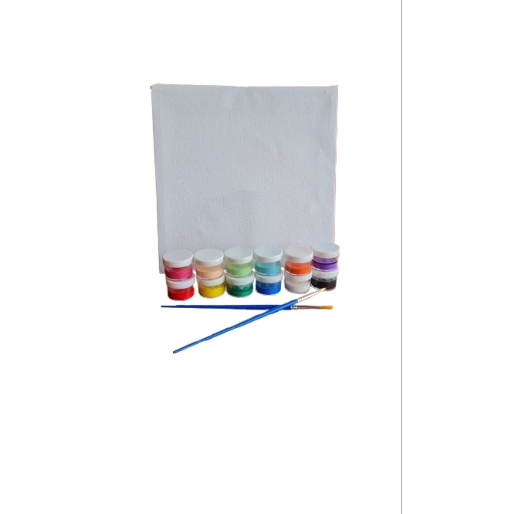 

Kanvas Lukis Paket 20x20cm Cat 12 Warna Kuas