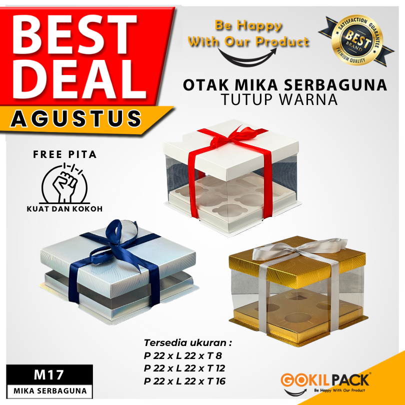 

Box Mika / Kotak Kue Mika / Box Cupcake + Tatakan / Packaging Mika /M17