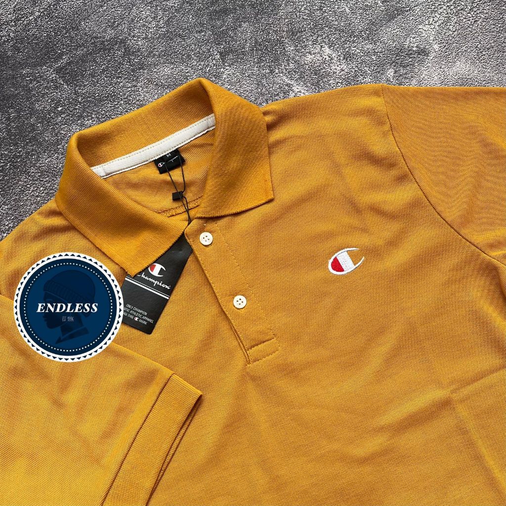 Polo Shirt Champion TERBARU Kaos Pria Mustard