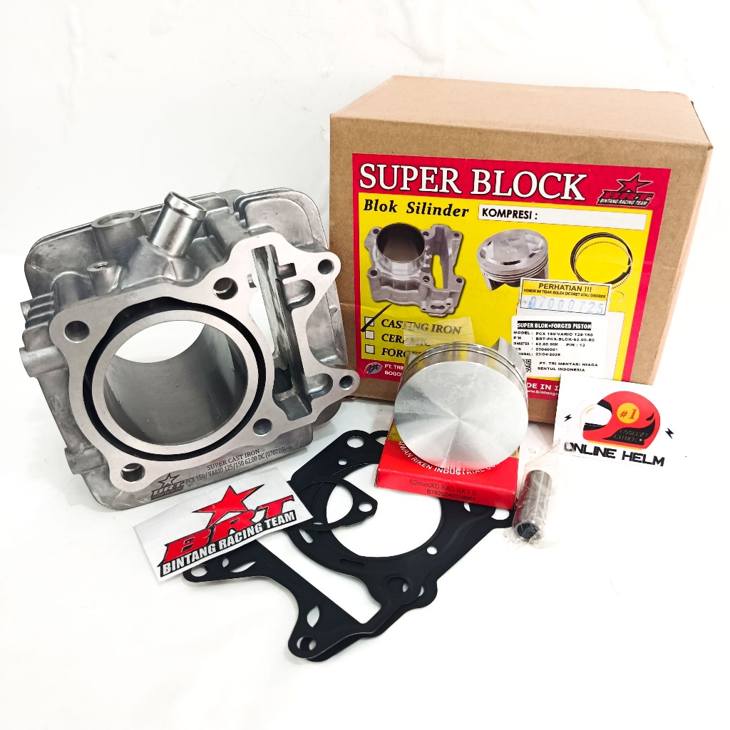 BLOK CAST IRON FORGED PISTON BRT VARIO 150 VARIO 125 PCX 150 ADV 150 DOUBLE COOLER 62mm 175cc