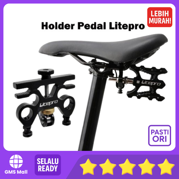 Holder Pedal QR Buckle Bracket Tempat Pedal Seli Litepro Hitam