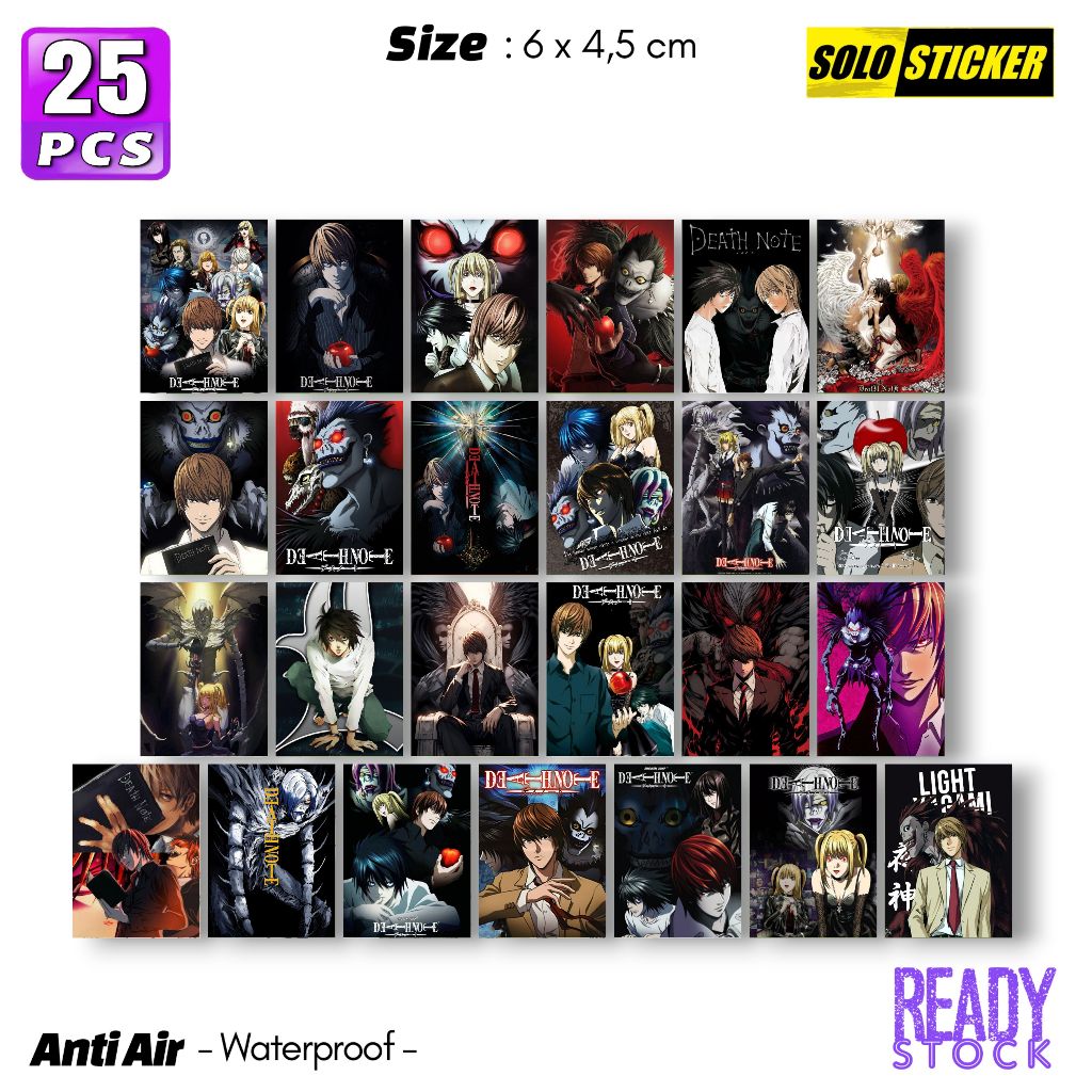 

Sticker Pack Anime Death Note Hologram Waterproof untuk Stiker Laptop Journal Diary Notebook