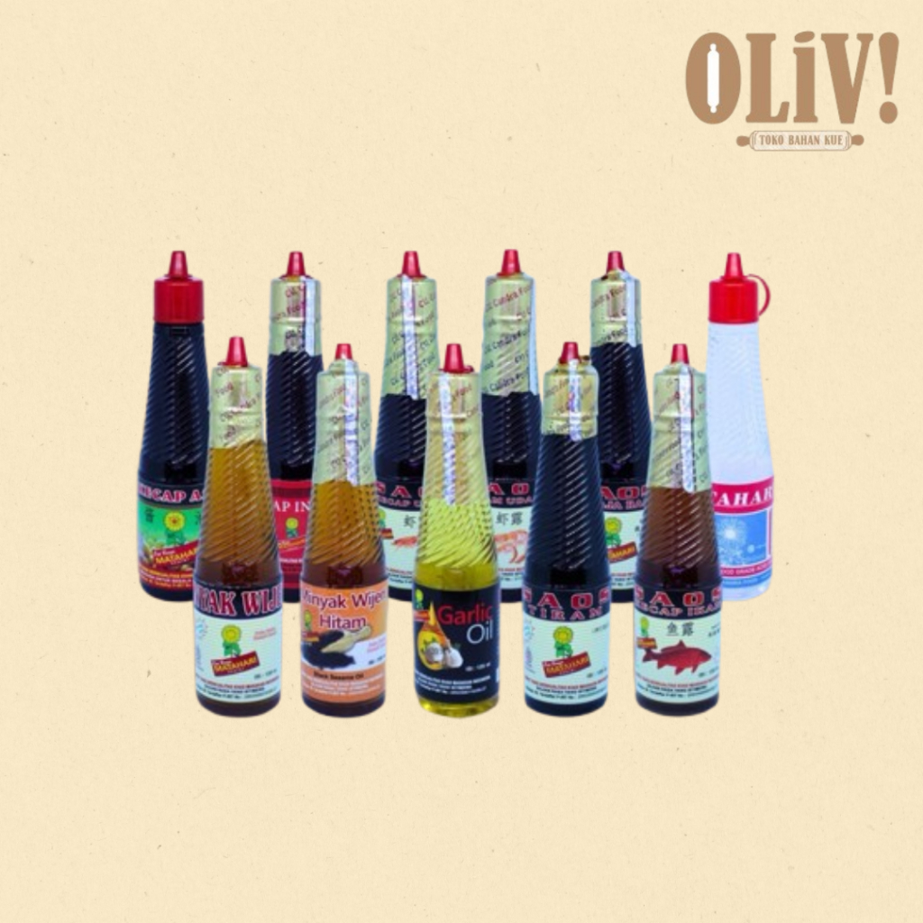 

Penyedap Rasa Cap Matahari (Kecap, Saos Inggris, Saos Tiram & Minyak Wijen)