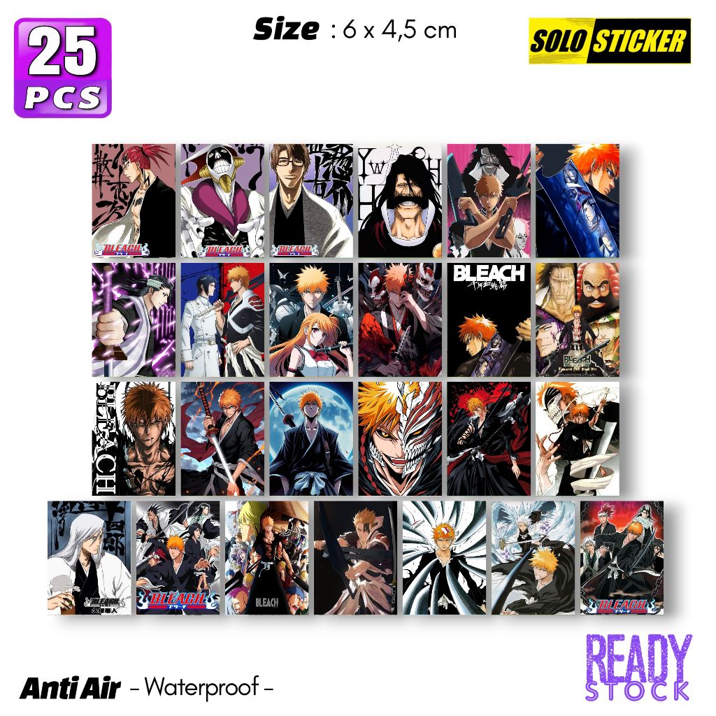 

Sticker Aesthetic Pack Anime Bleach Hologram Waterproof untuk Sticker Laptop Casing Handphone Buku