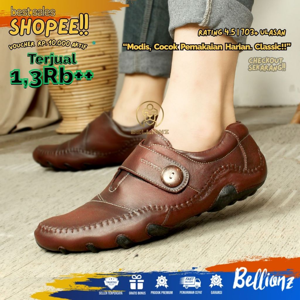BLZ x ALBERTO / SEPATU FORMAL KULIT PU / PANTOFEL HITAM COKELAT PRIA CASUAL