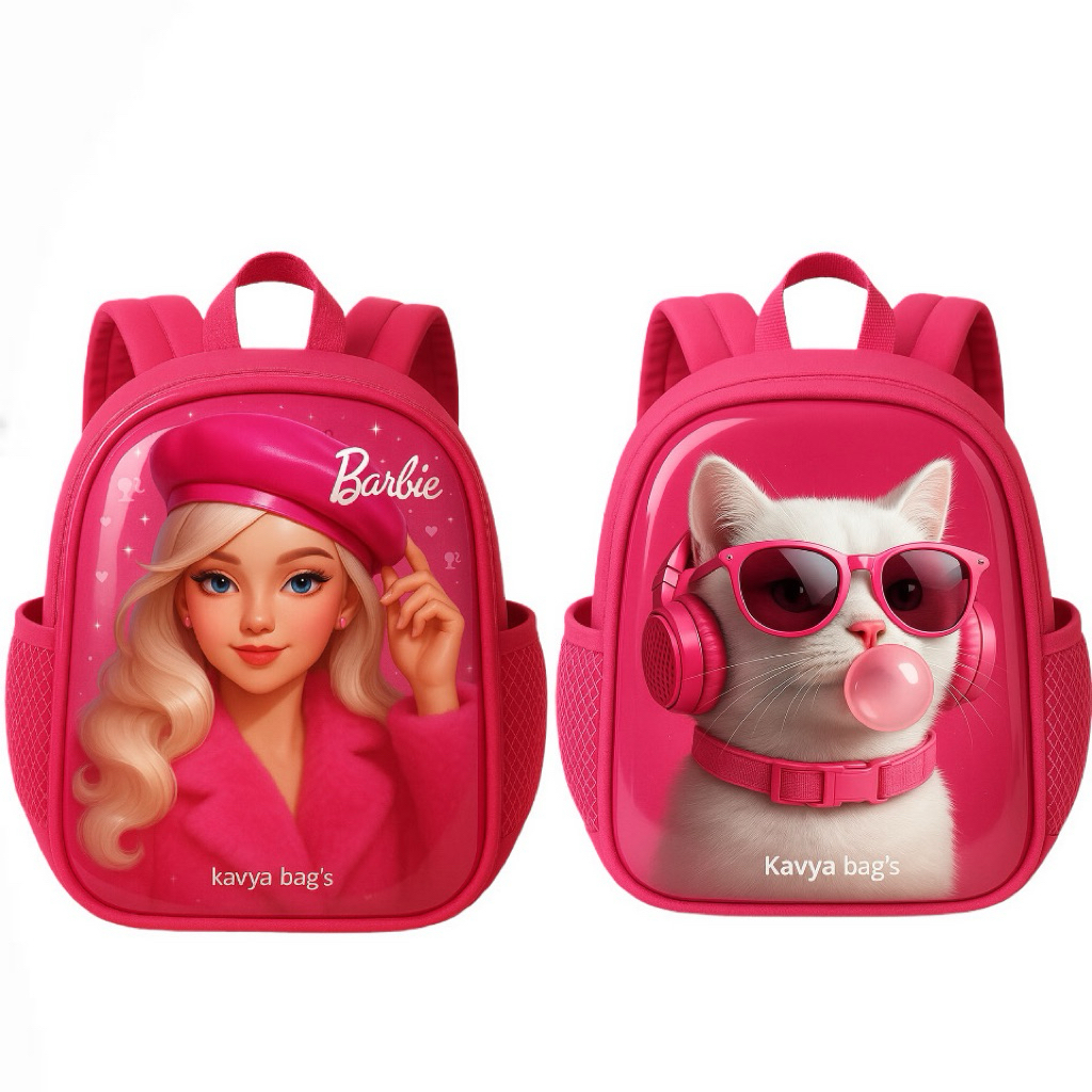 Tas Anak perempuan Gambar Barbie Tas anak perempuan gambar Kucing Tas sekolah TK tas sekolah SD Tas 