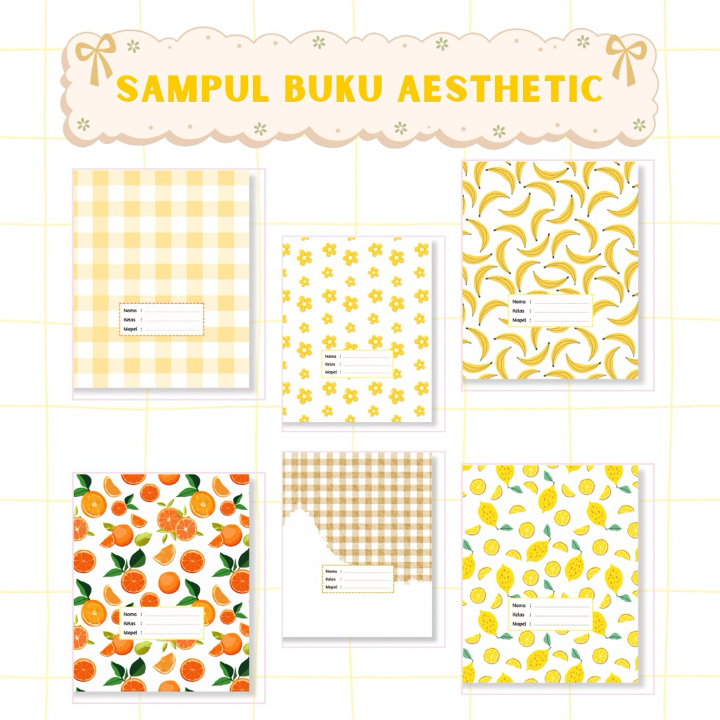 

SAMPUL BUKU AESTHETIC YELLOW SERIES | Sampul buku custome | Sampul buku tulis / buku sekolah