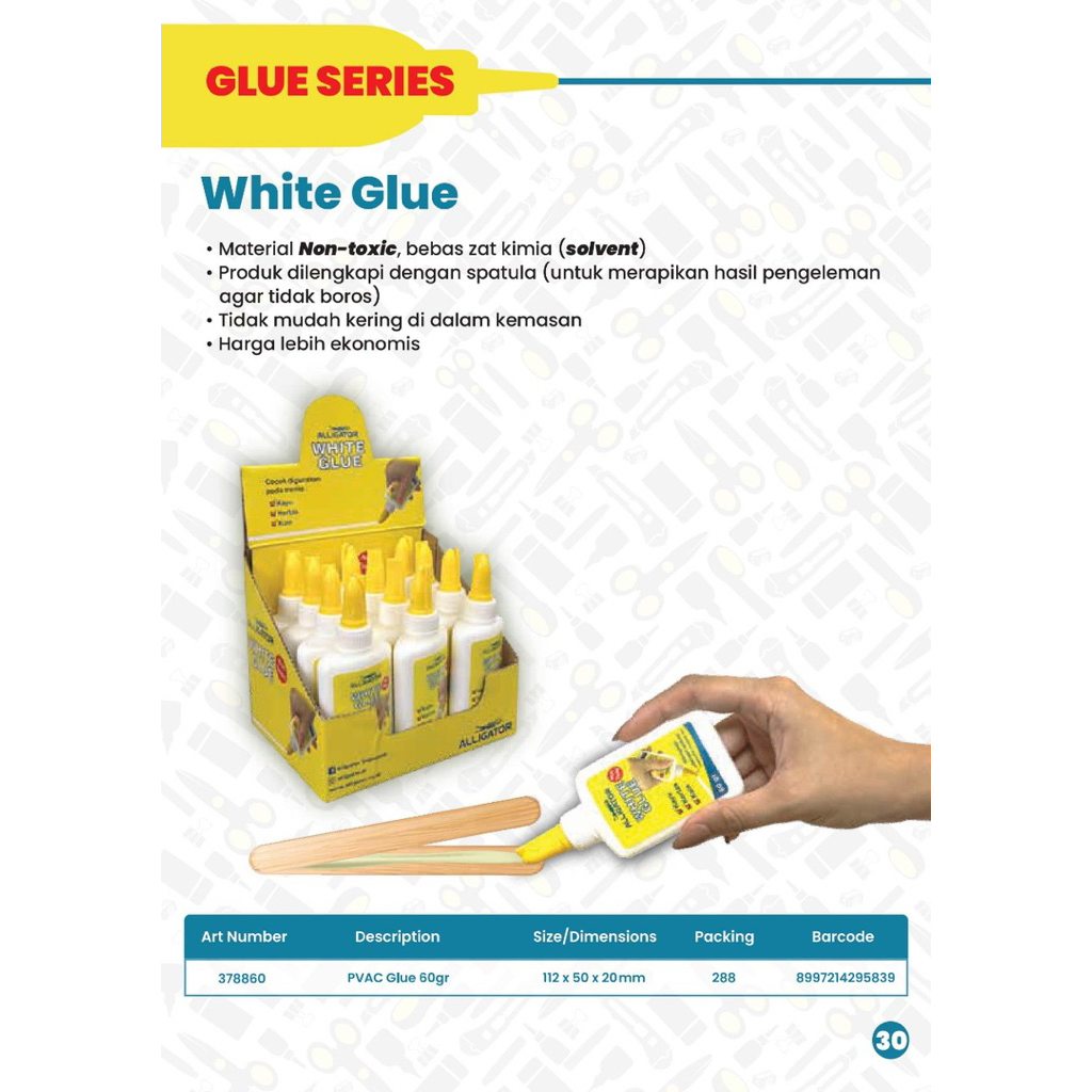 

ALLIGATOR - Lem Putih (PVAC WHITE GLUE ) 60gr