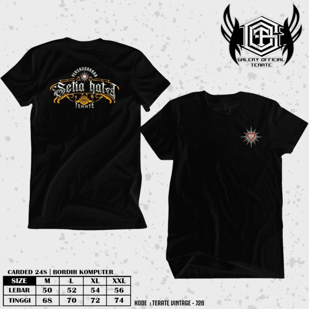 KAOS BORDIR SETIA HATI // KAOS BORDIR PSHT SIMPEL // KAOS BORDIR SETIA HATI TERATE // KAOS HITAM COW