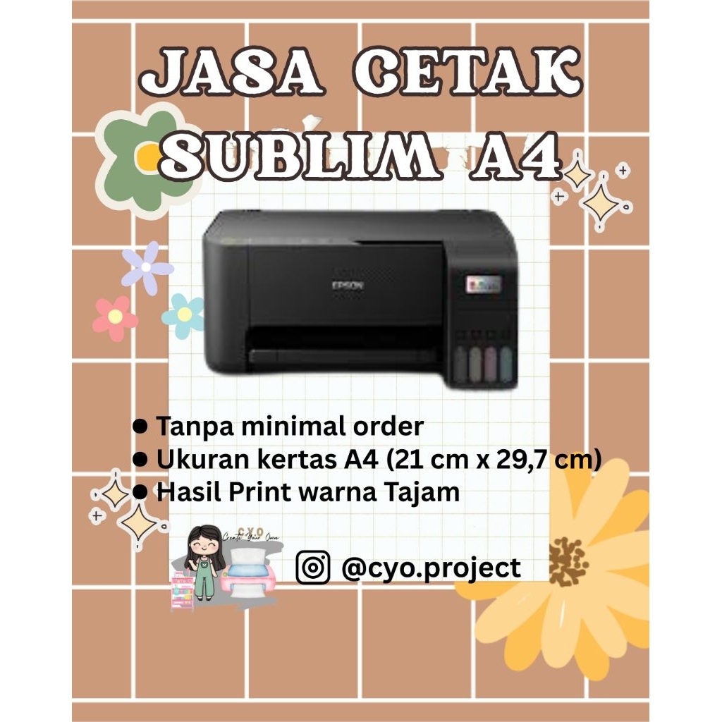 Jasa cetak sublim/cetak sublim A4