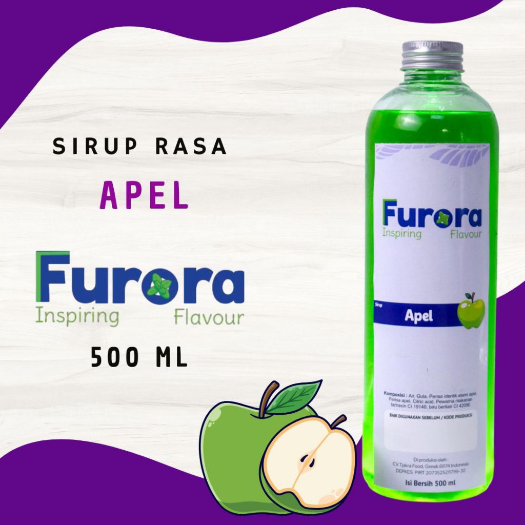 

Sirup Apel 500 ml - Furora Syrup l Sirup Cafe l Apple Syrup