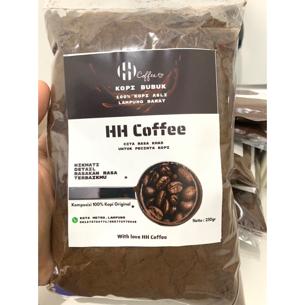 

Kopi Bubuk Asli Lampung 100% Kopi Asli Pilihan Tanpa Campuran Apapun - HH Coffee