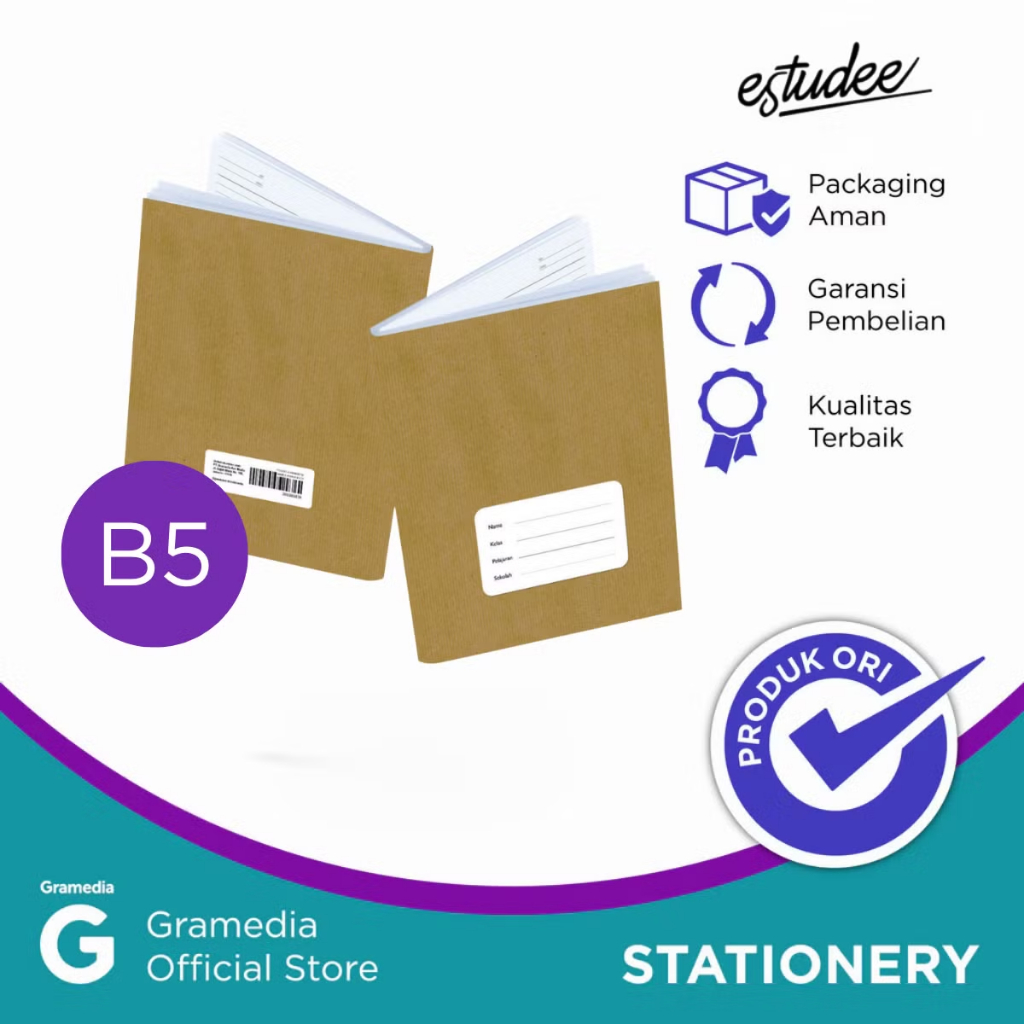 

Gramedia Tunjungan : Buku Tulis Estudee K B5 Sampul Coklat Isi 10