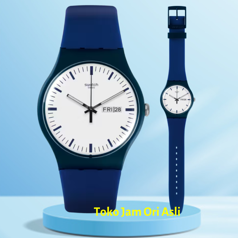 Promo Original SWATCH SUON709 BELLABLU Jam Tangan Pria Analog  Swiss Made Garansi Resmi 2 Tahun