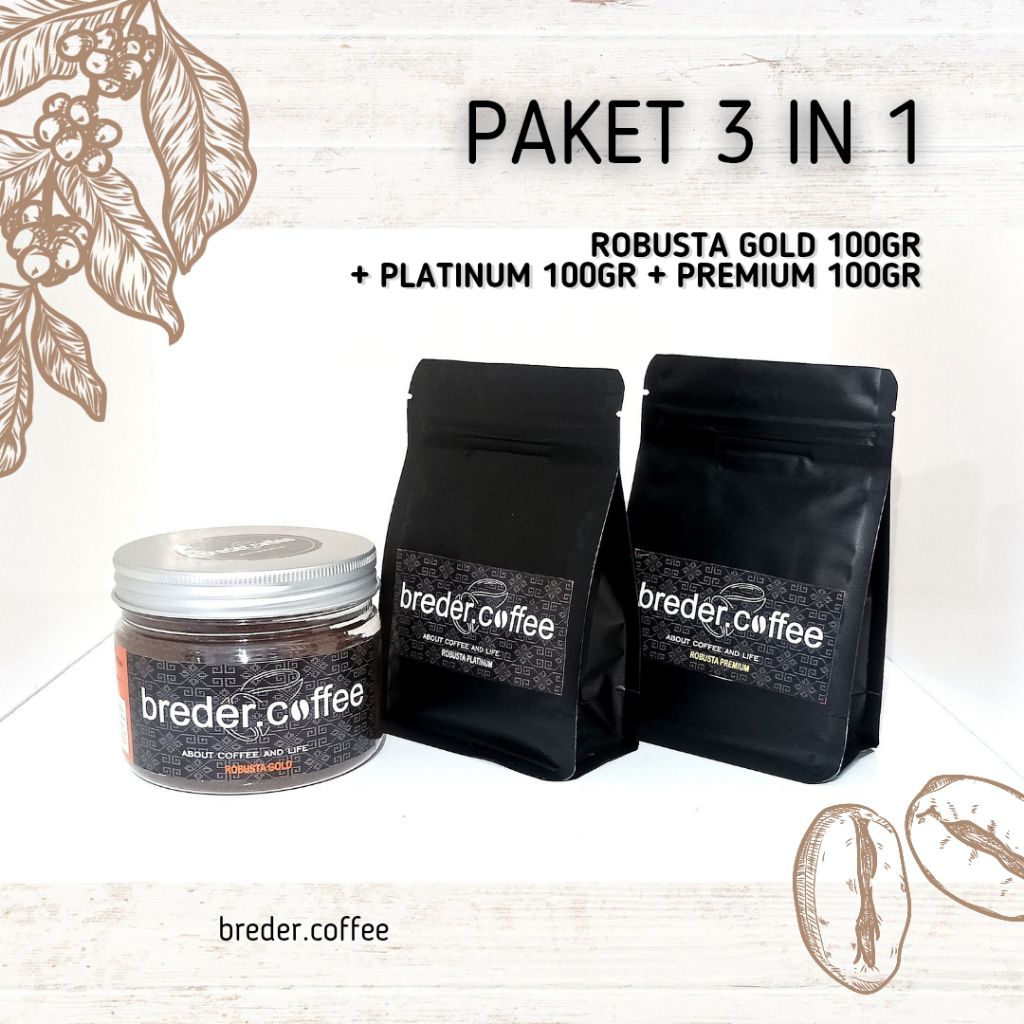 

Kopi Robusta Paket 3 in 1 | Biji Pilihan | Kopi Hitam | Bubuk